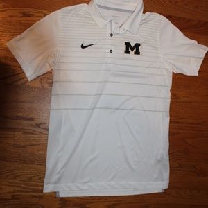 White Nike X University of Michigan Dri-Fit Polo